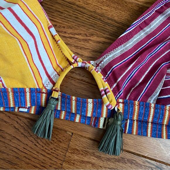 Tigerlily $98 Pushti Argentina Boho Tassel Bikini Top US 10 NWOT - Picture 3 of 9